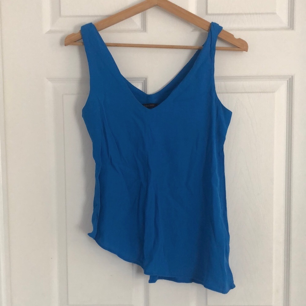 Zara asymmetrical blue tank